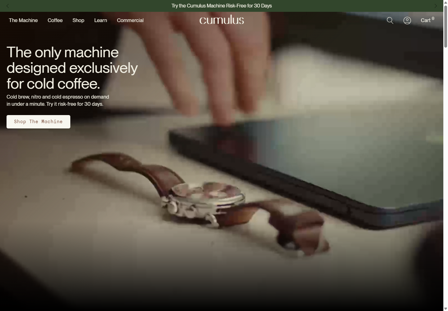 Cumulus Coffeeの公式サイト画面