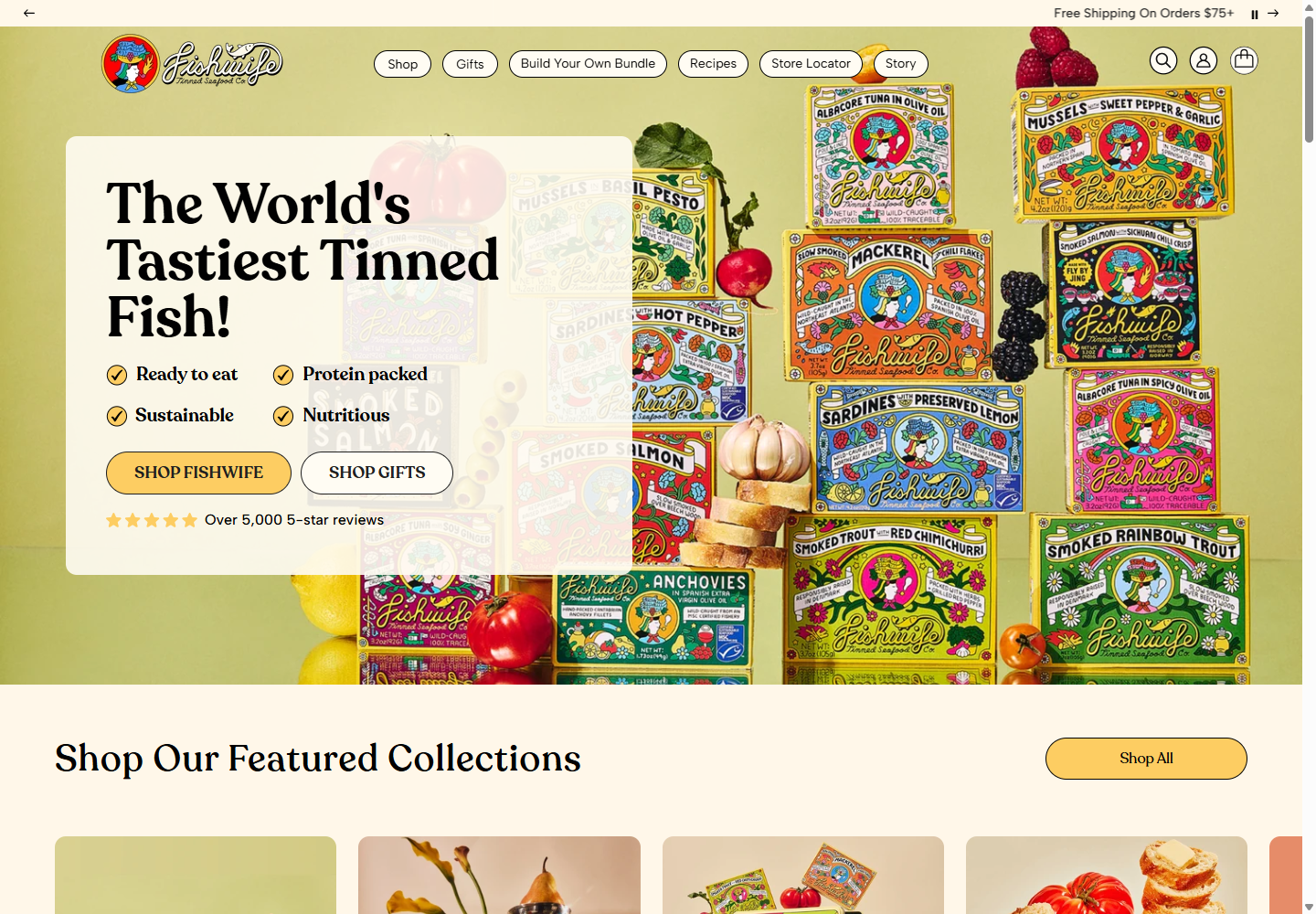 Fishwifeの公式サイト画面
