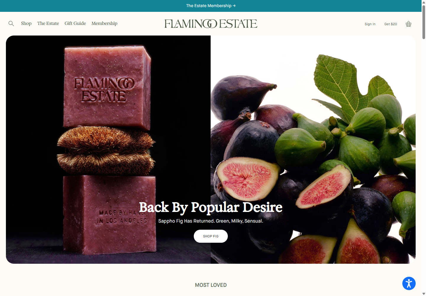 Flamingo Estateの公式サイト画面