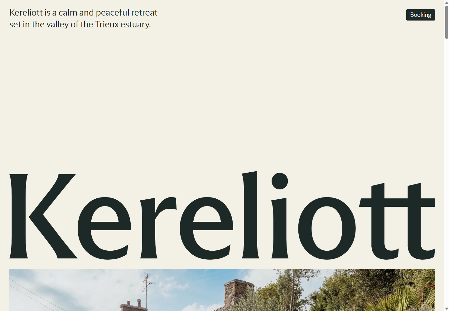 Kereliottの公式サイト画面