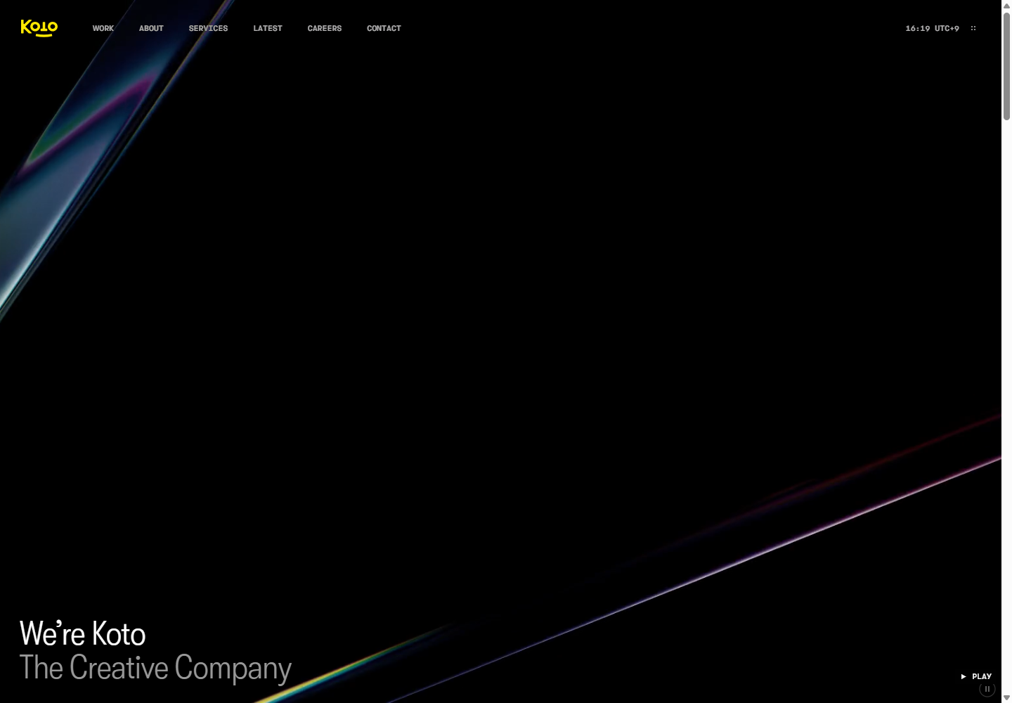Kotoの公式サイト画面