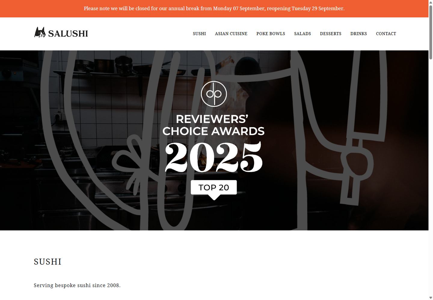 Salushi Expressの公式サイト画面